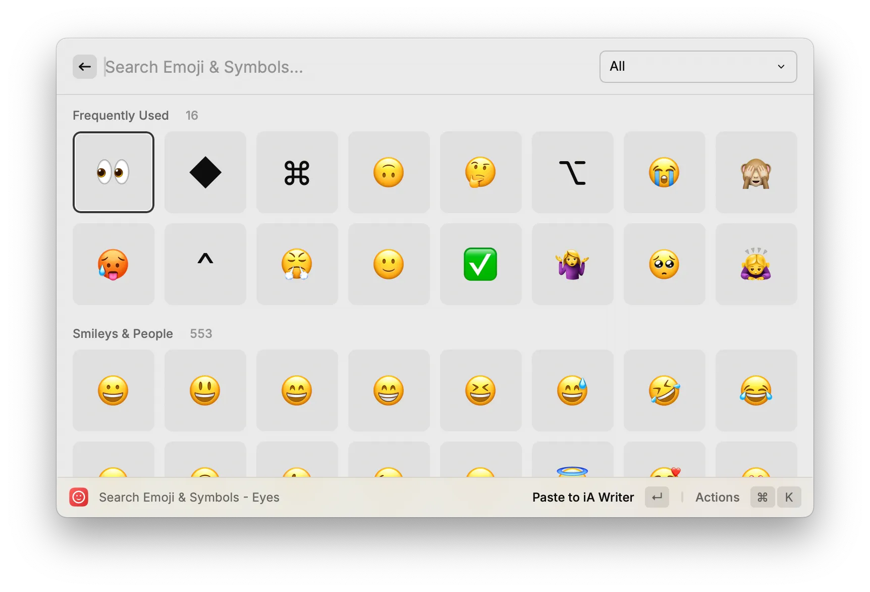 Raycast&#x27;s emoji picker feature
